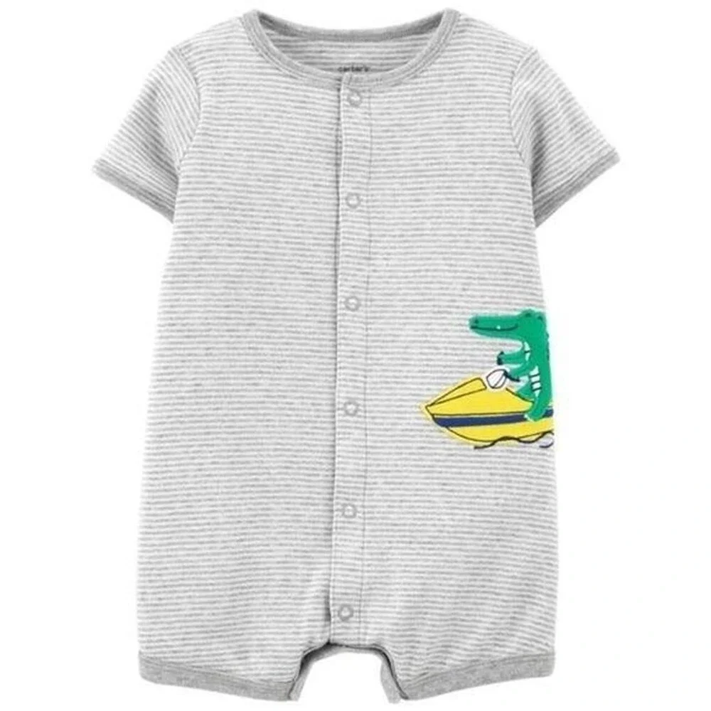 Baby Boy Romper by Carter's Gray Stripe 3M New With Tags